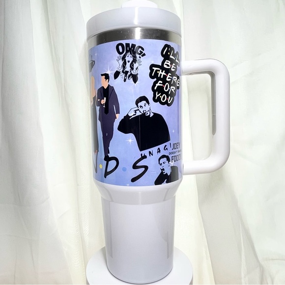 TV Show Friends 40 oz Tumbler/Water bottle/Mug with handle and straw.Birthday gi - Picture 3 of 11